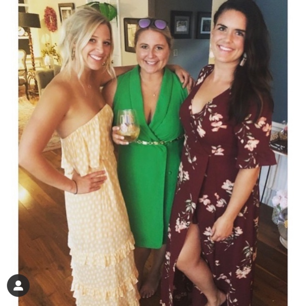 Burgundy Floral Print Wrap Maxi Dress